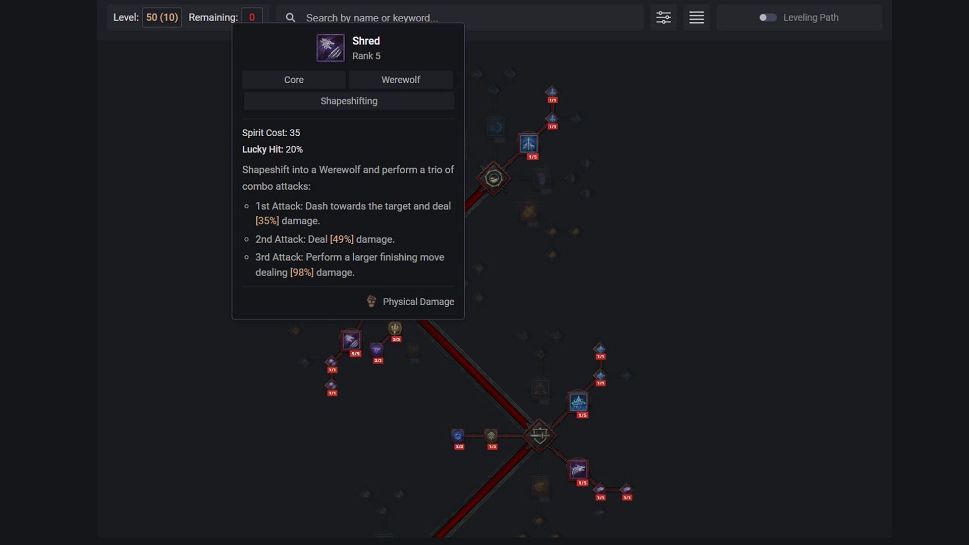 Shred skill for the Druid class in Diablo 4 (Image via d4builds.gg)